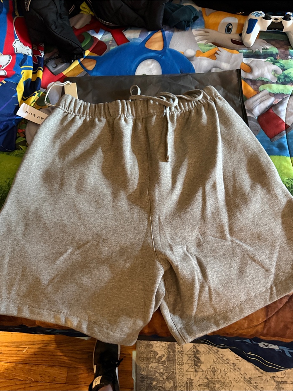 Essentials Grey Fleece Drawstring Shorts - Picture 5 of 6